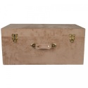 Kufer welurowy beżowy duży h;25*58*37cm (6190)-20%
