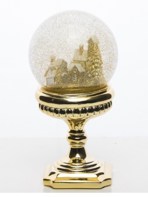 Gold water globe on base (124951)