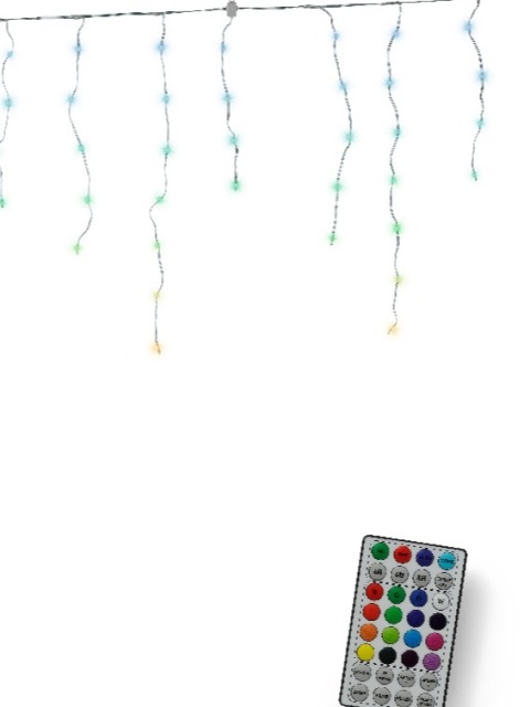 Kurtyna sople RGB 105LED dł.2,8m hx60cm z efektami kolorowa (490813) pilot timer