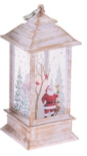 Plastic mini LED lantern "Santa Claus with elf" (AX5304230)