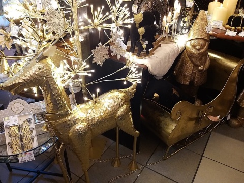 Sanie złote metalowe b.duże 63*37*38cm (1764)