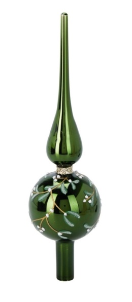 Glass spike 30cm bottle green mistletoe (513358)