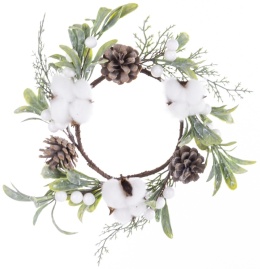 Wianek bawełna i białe owoce (158378)-20%