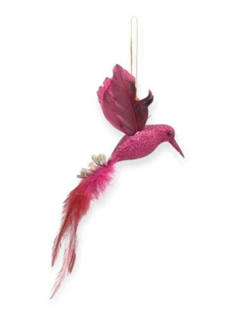 Hummingbird pendant fuchsia glitter (TG76076-2)