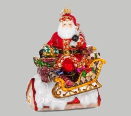 Huras Bauble: Santa Landing on the Roof (HF512CL)