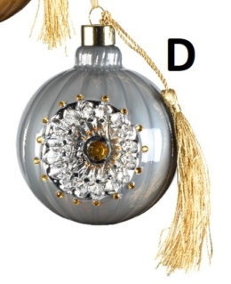 Bombka szklana 8cm z reflektorem i chwostem(070145)-20%