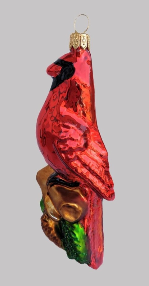 Bombka formowa: Ptaszek kardynał czerwony (208) SZW