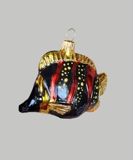 Bauble form: Red and black fish with yellow dots (252) D