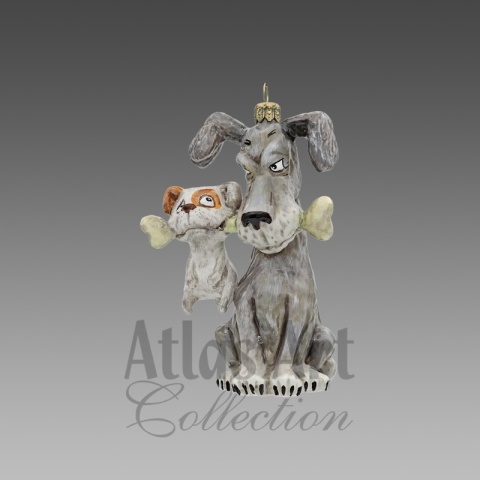 Atlas Art Bauble: Two Dogs with a Bone (00878AA)