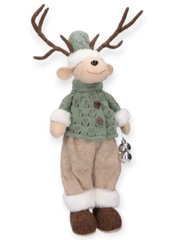 Reniferek 55cm w miętowym ubranku stojący (TG78079-2)