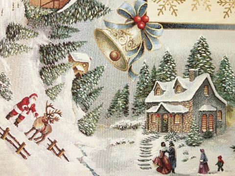 Obrus gobelinowy 140x280cm Świąteczne miasteczko (SW247)