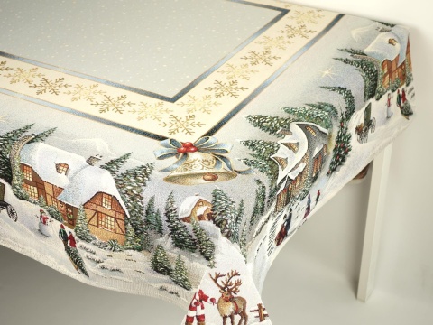 Obrus gobelinowy 140x280cm Świąteczne miasteczko (SW247)