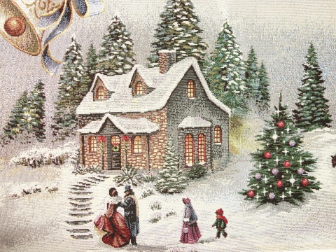 Obrus gobelinowy 140x280cm Świąteczne miasteczko (SW247)