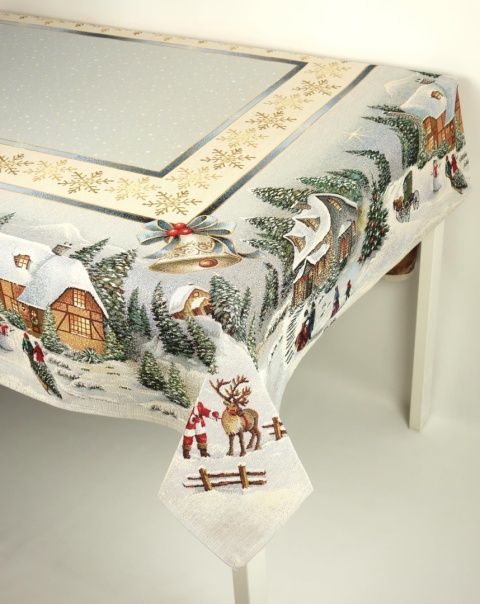 Obrus gobelinowy 140x280cm Świąteczne miasteczko (SW247)