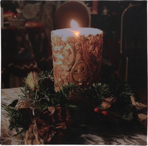 Obraz LED Świeca ze stroikiem (ANB000160)