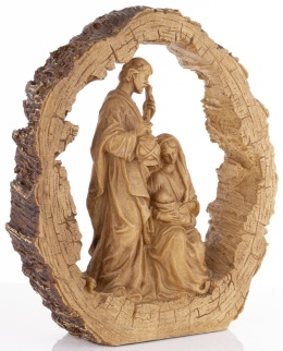Św. Rodzina w plastrze drzewa poliresing (147016)