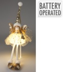 Sitting angel 60cm beige tulle LED dress (AMA000520)