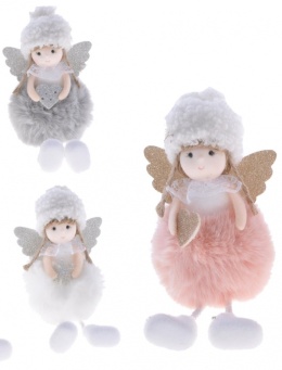 Zaw. aniołek siedzący futerko ruchome nóżki 20/11cm (DT-201-0086) -20%