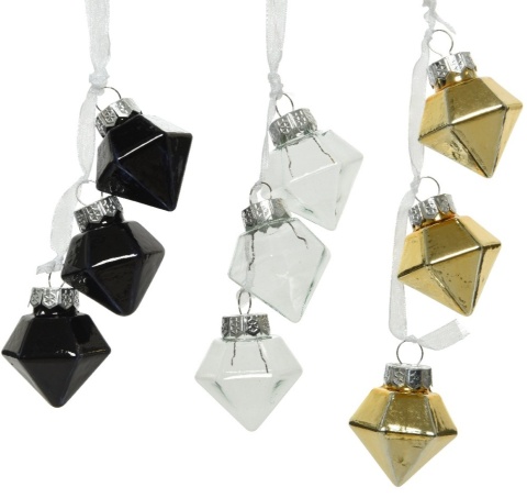 Zawieszka szklana 3 diamenty (062089) 3kolory-20%
