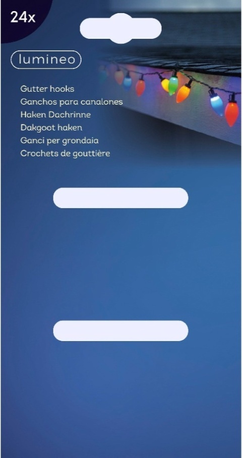 Klipsy do rynny do mocowania światełek op.24szt (487782) czarne