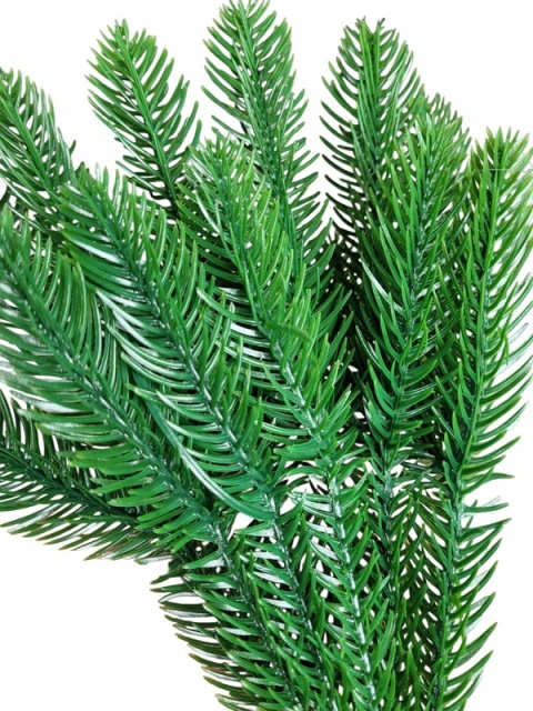 Kpl 6 gałązek zielonych PE pik-5 (CV32193) h:30x8cm