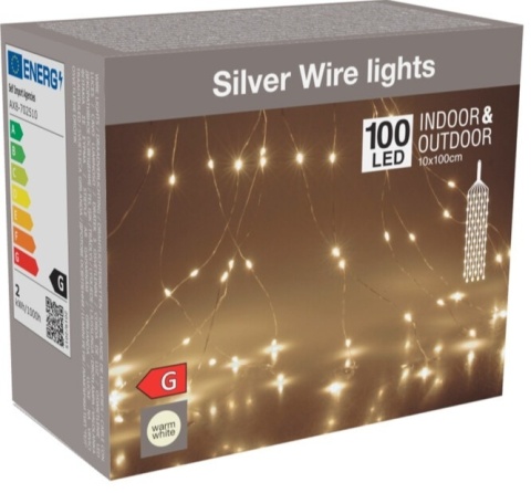 Lampki na druciku 100LED wiązka 10*100cm ciepłe 230V (AX8702510)