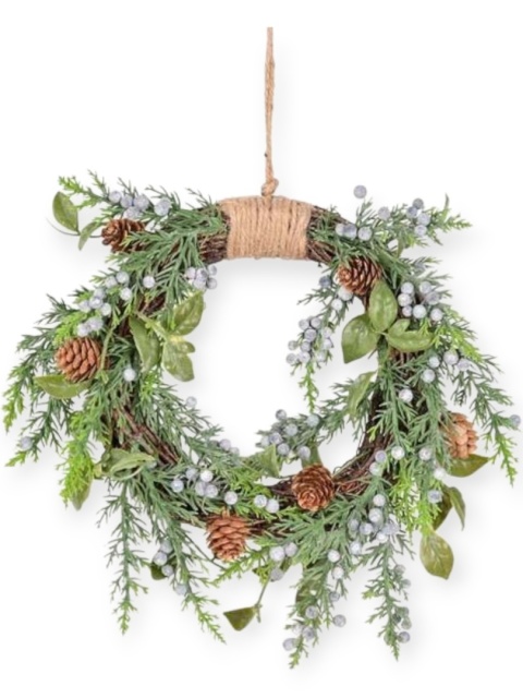 Wreath 25cm nature with string fruit + pine cones (CV37292)