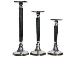 Świecznik metal. srebrny wysoki 35*11cm (IK0076)-20%