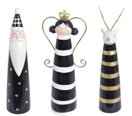 Figurka ceramiczna czarna 3wzory h:19*5*5cm (4030)-20%