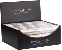 Organza white and gold twigs 30x500cm (523842)