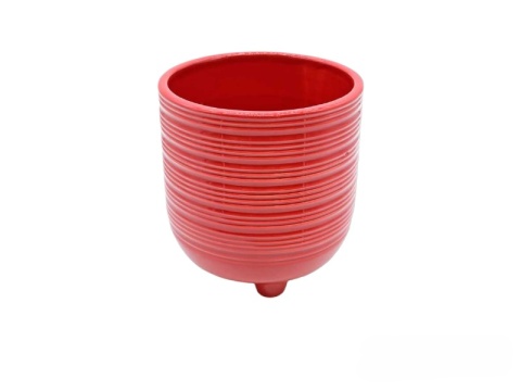 Osłonka ceramiczna bordo szkliwiona na nóżkach mała (TG74427-1)