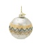 Glass bauble 8cm matte pearl glitter pattern (523381)