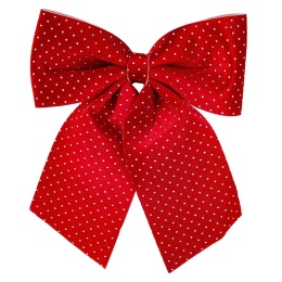 Kokarda welur/pianka czerwona w kropki duża (171752) 32x32cm