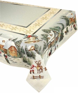 Obrus gobelinowy 140x280cm Świąteczne miasteczko (SW247)