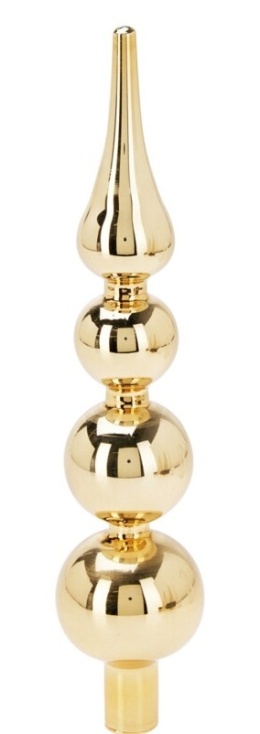 Glass spike 3 balls, gold glitter(512286)