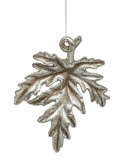 Zawieszka retro liść ceramiczny antyczne srebro (122557)-20%