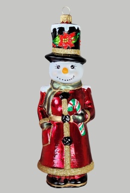 Bombka formowa: Bałwan długi poinsecja (162) H