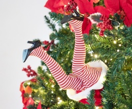 Christmas tree decoration, Santa Claus's movable legs, 35cm(AGG000040)