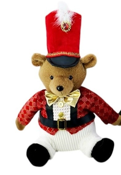 Teddy bear sitting 37cm in red suit (RF0519)