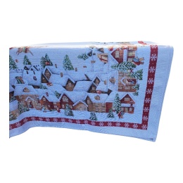 Obrus Basic gobelin 85x85cm Zaprzęg Mikołaja nad miastem (999)