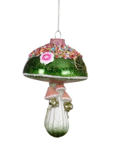 Bombka szklana: Magiczny grzyb z kwiatami (125085)