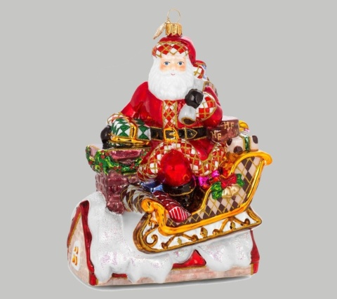 Huras Bauble: Santa Landing on the Roof (HF512CL)