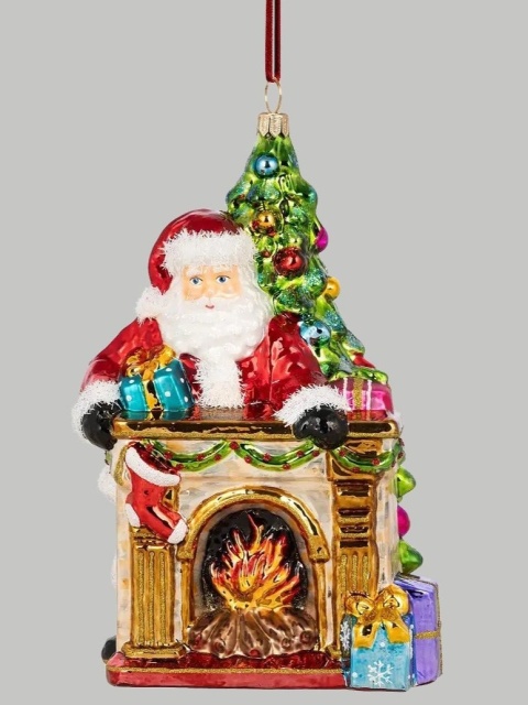 Bombka Huras: Mikołaj przy kominku (S1030)