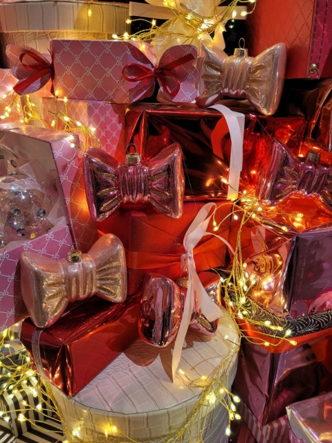 Bombka szklana: Kokarda ciemny róż (120658)-20%