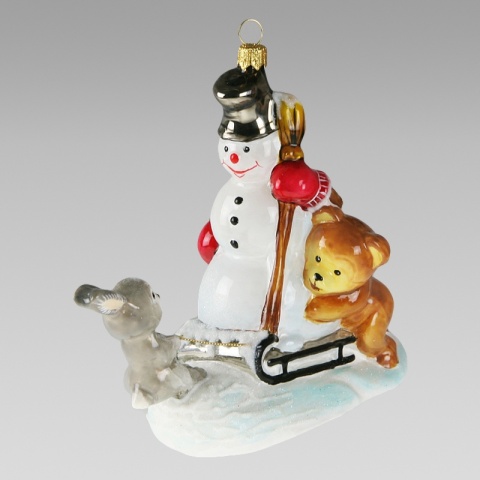 Bombka Komozja: Bałwan ze zwierzętami (2849K00) -10%