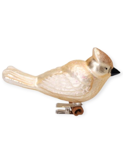 Glass bauble: Golden bird on a clip (TG79647)