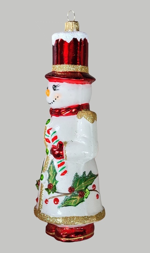 Bombka formowa: Bałwan długi ostrokrzew (166) H