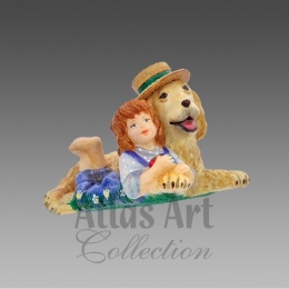 Atlas Art Bauble: Dog with a Girl (00800AA)