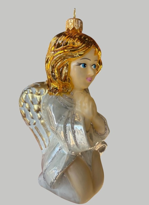 Bombka formowa: Anioł biała sukienka (72) SE