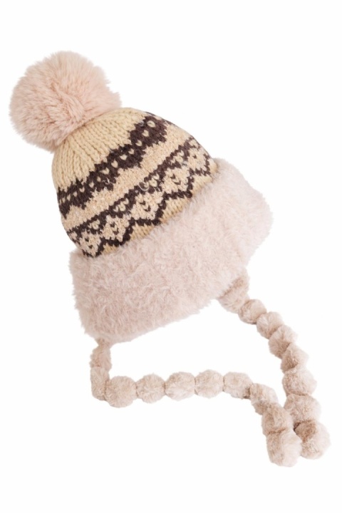 Czapka alpejska beżowa z warkoczami (600150599)